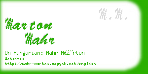 marton mahr business card